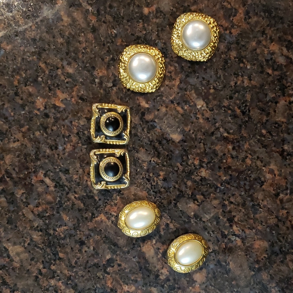 Stunning Batch of 3 Vintage Clip-on Earrings | Liz Claiborne and Bluette